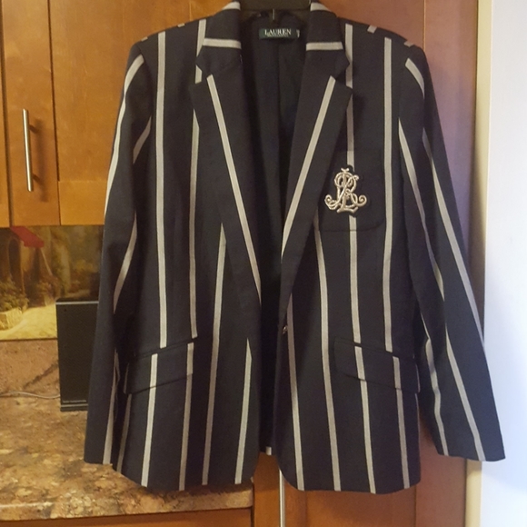 Lauren navy and grey blazer - Picture 2 of 5